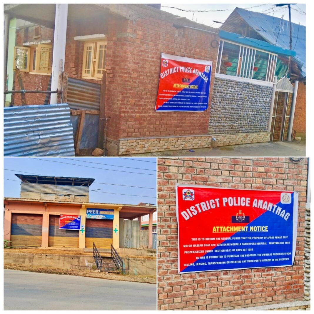 Police attaches properties worth Rs 1.5 Cr crore under NDPS Act in Anantnag