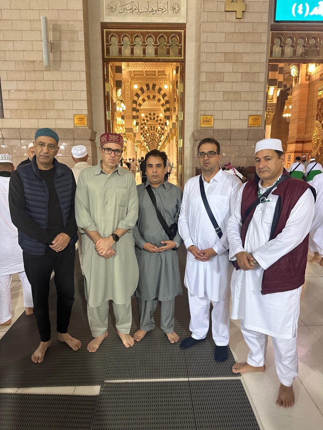 Farooq Abdullah, Omar Abdullah, NC Leaders reach Madinah on Umrah Pilgrimage
