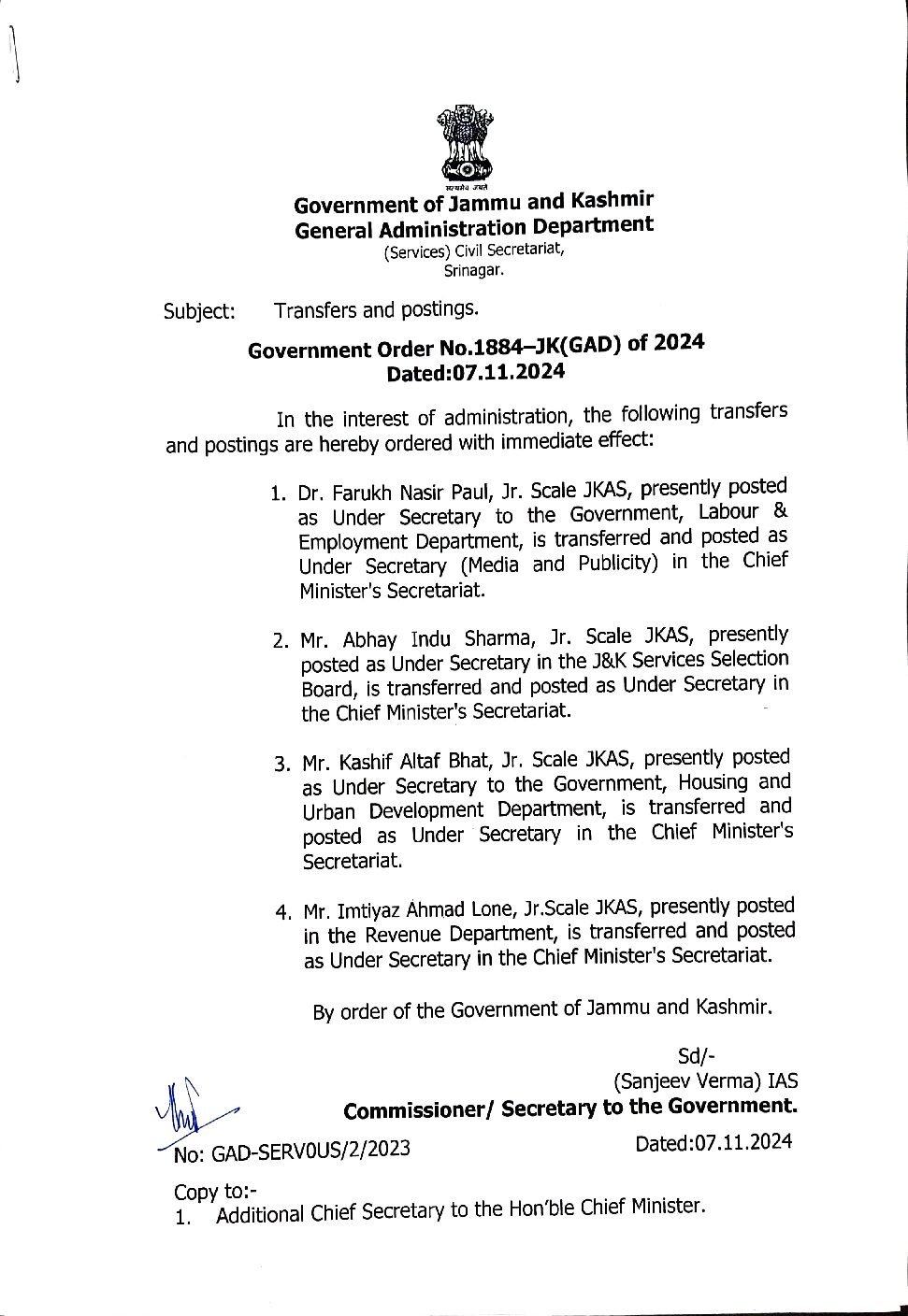 TRANSFERS AND POSTINGS