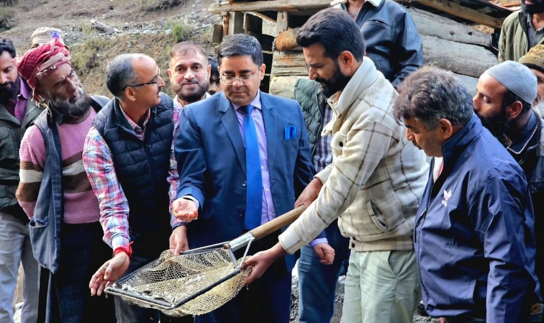 DC Kishtwar Inspects Private Trout Fish Units to Boost Aquaculture in district.