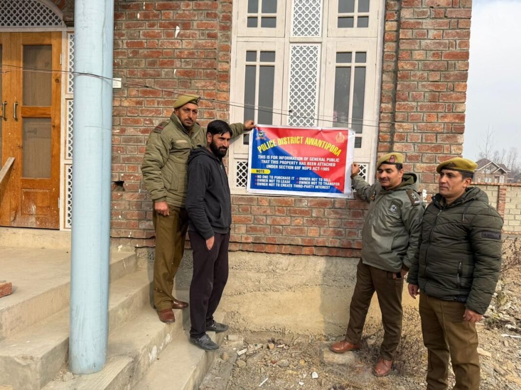 Police in Pulwama seize Rs 25 lakh property of notorious drug dealer in Major Anti-Drug Operation