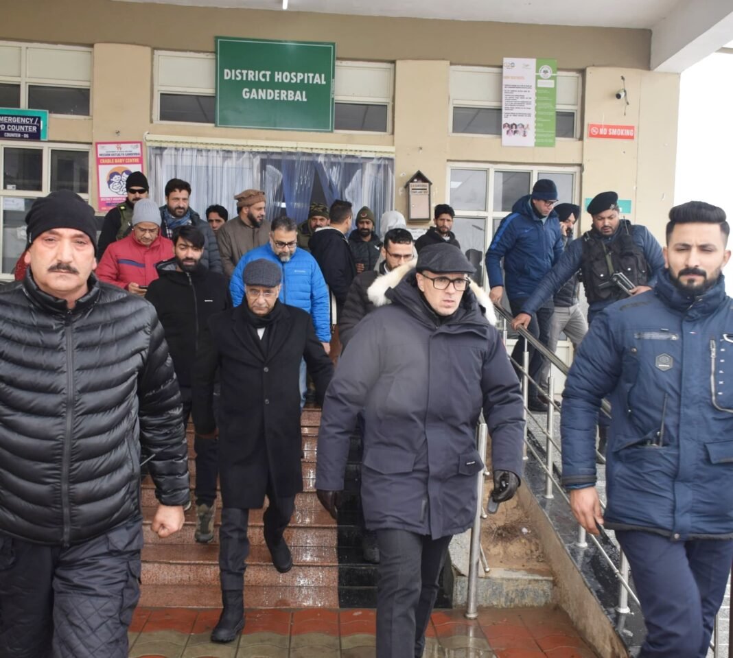 Post snowfall, CM Omar Abdullah inspects facilities at Ganderbal hospital
