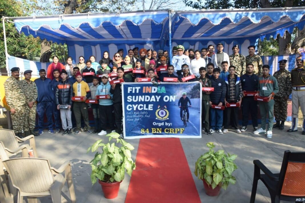 84 Bn CRPF organizes “Fit India Sunday on Cycle Rally” at Chatha Jammu