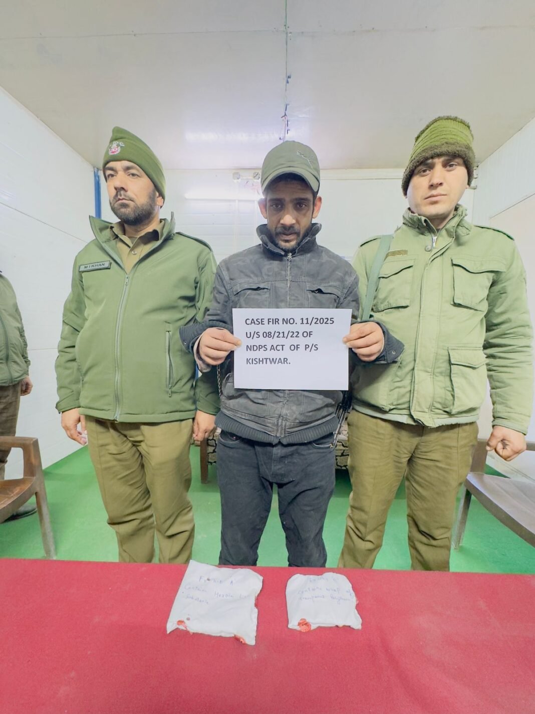 POLICE ARRESTS DRUG PEDDLER IN KISHTWAR WITH HEROIN-LIKE SUBSTANCE