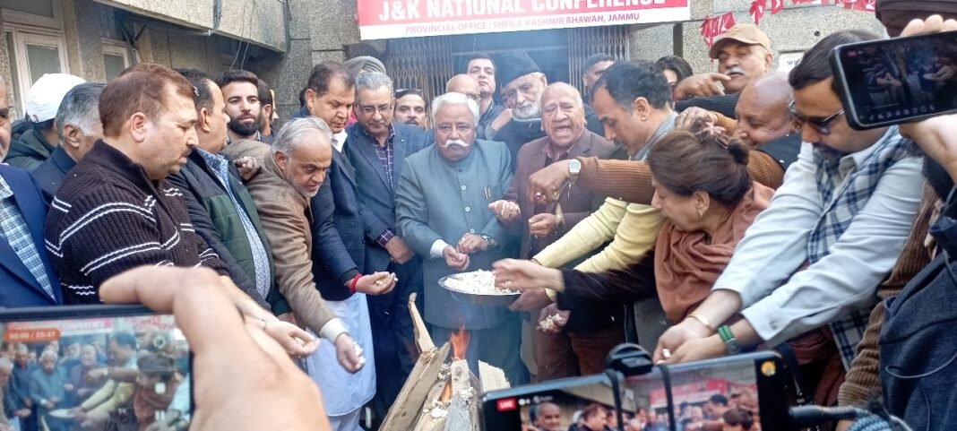 Lohri celebrated at Sher-e-Kashmir Bhavan; NC prays for peace, tranquility