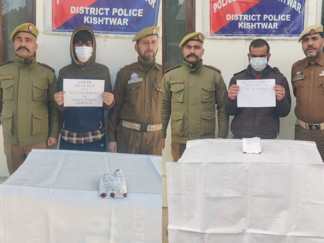 TWO DRUG PEDDLERS ARRESTED WITH HEROIN-LIKE SUBSTANCE IN KISHTWAR