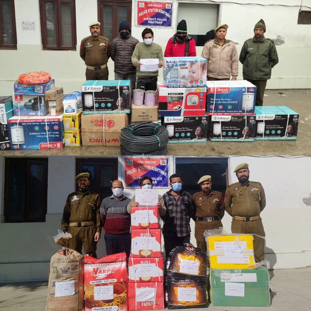 Kishtwar police crack two major theft cases; Six arrested, stolen goods worth Rs 5 lakh recovered