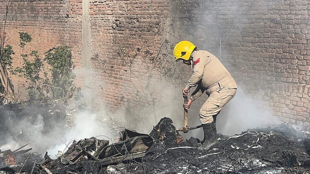 Major Fire Erupts at Scrap Shop and godown Near Kargil Hanuman Temple in JK’s Udhampur