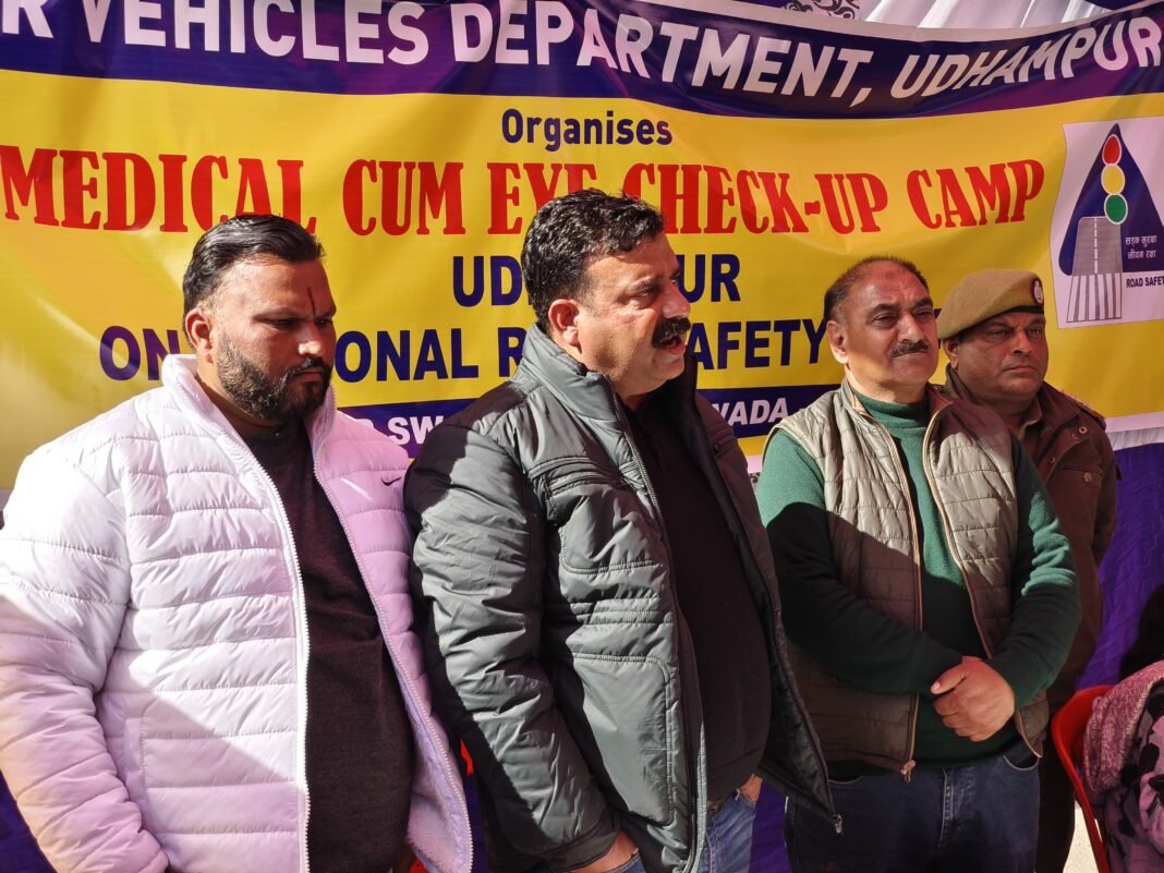 Motor Vehicles Department Organizes Free Health Camp for Drivers in Udhampur