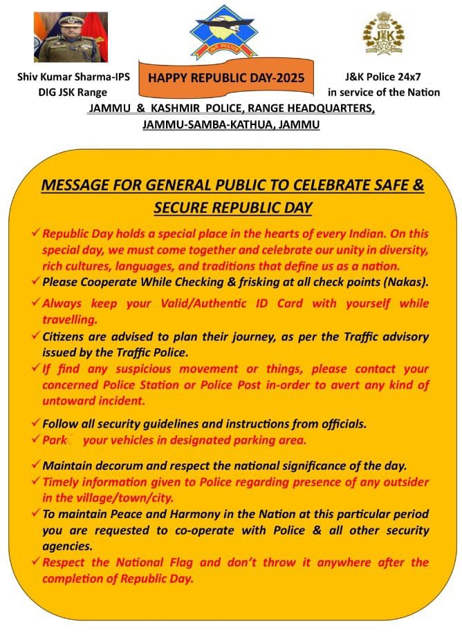 DIG Jammu’s message to general public