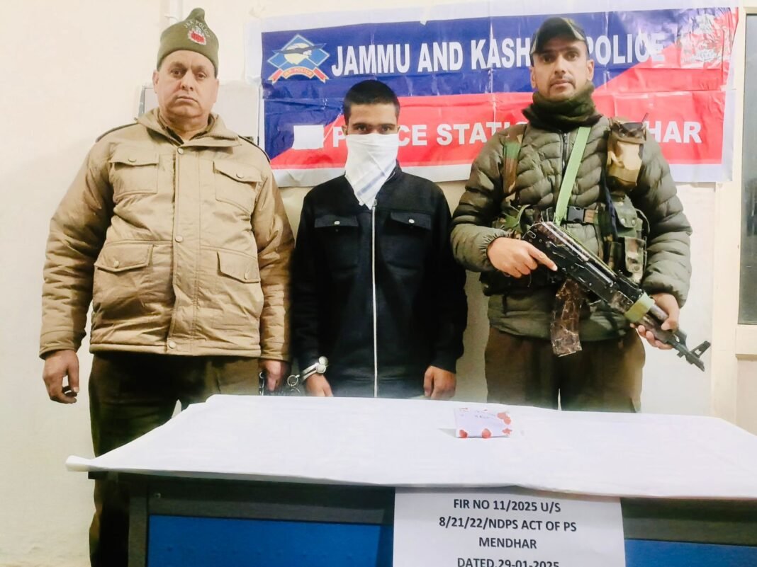 Poonch Police Arrested Notorious Drug Peddler with 10 Grams of Heroin like Narcotic Substance