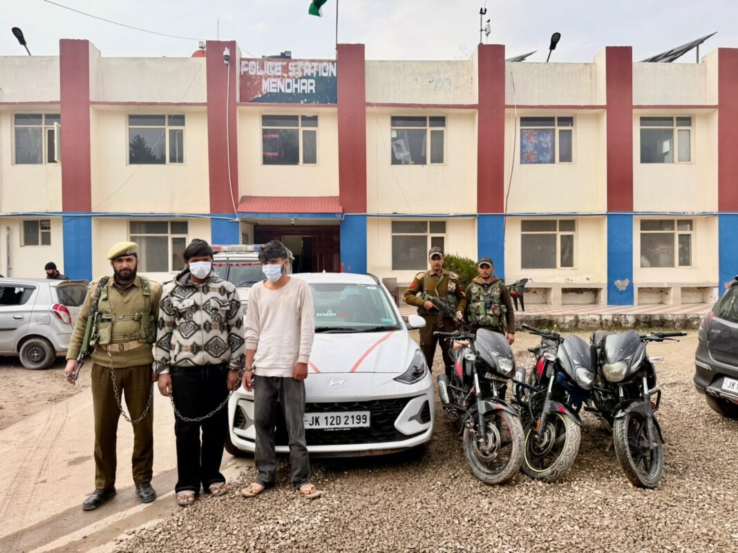 Two Bike Lifters Arrested; Three Stolen Motorcycles and a Car Recovered