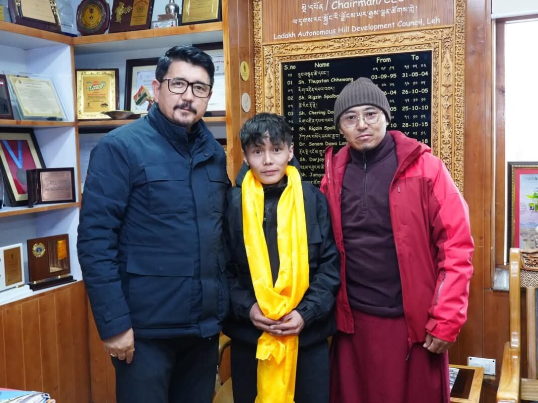 Sherab Olden, the Young YouTuber Meets with Hon’ble CEC Adv. Tashi Gyalson