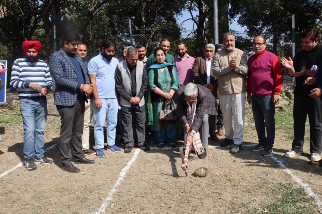 Vice-Chancellor JU lays foundation for High Mast HID Lights at Jammu University’s Cricket Stadium