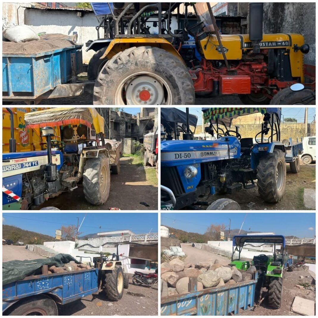 J&K Police Seize Five Tractors Engaged in Illegal Mining in Kathua