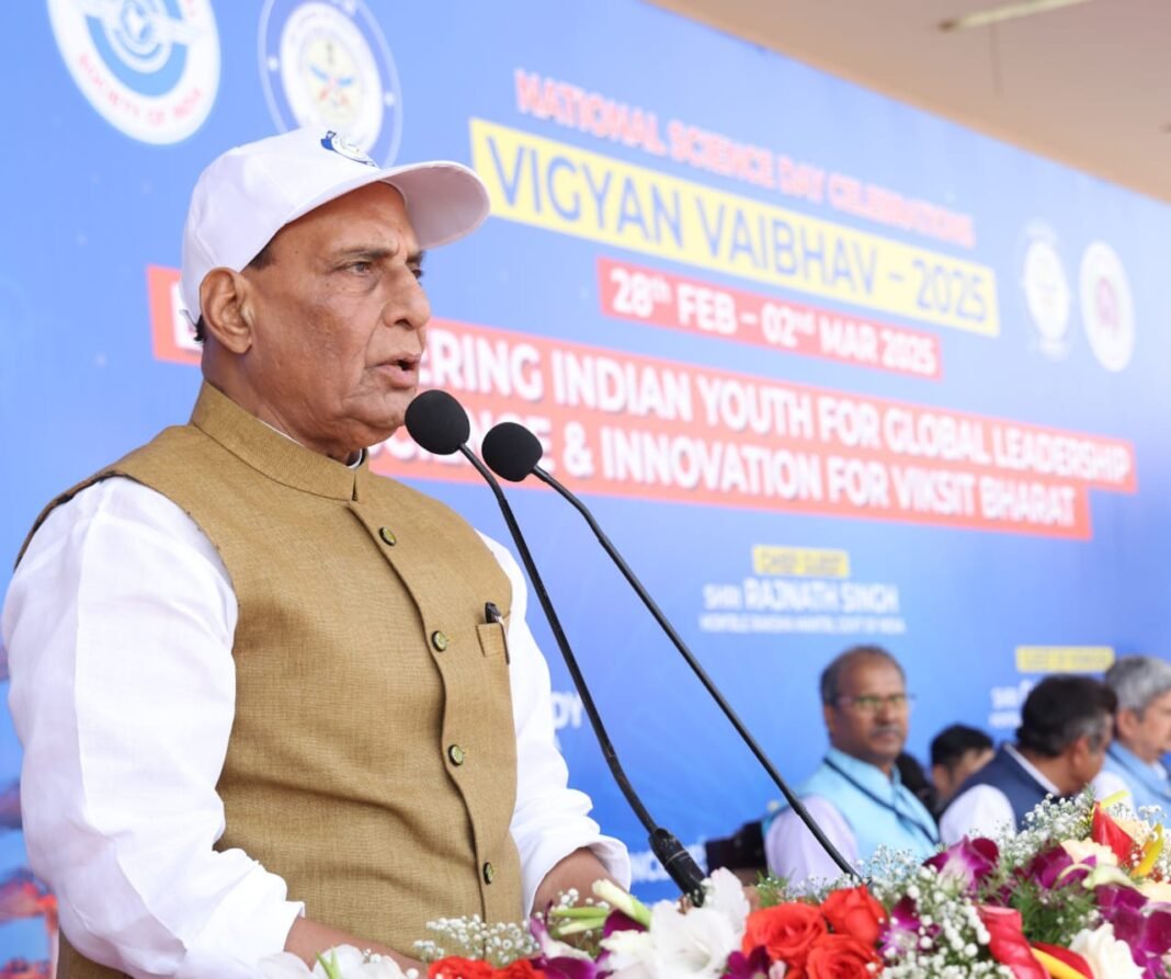 Excel in frontier tech by making best use of internationally-competitive infrastructure being set-up in India: Raksha Mantri to youth during National Science Day celebrations in Hyderabad