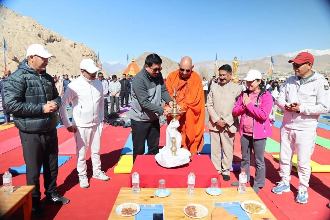 CEC Leh Participates in 100-Day Countdown to 10th International Day of Yoga at Mahabodhi Buddha Park