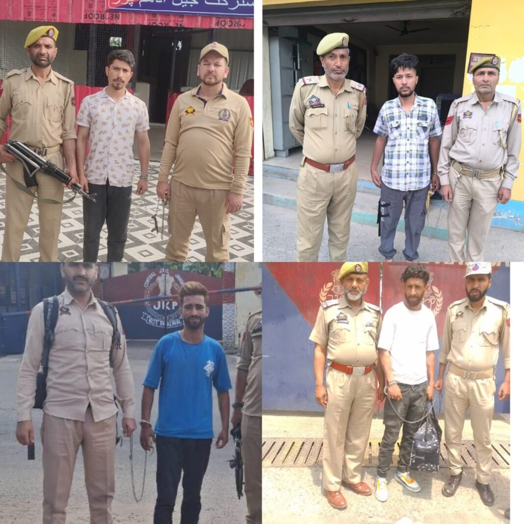 Srinagar Police Crack Down on Narcotics Network; Four Notorious Drug Peddlers Detained Under PIT-NDPS Act