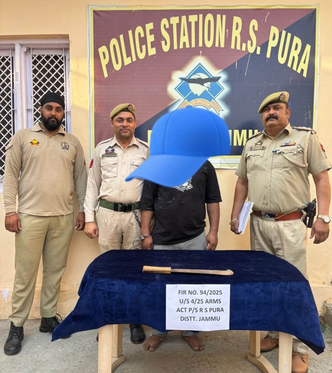 Notorious criminal arrested with sharp-edged weapon in RS Pura