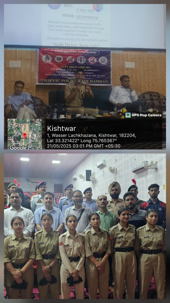 Youth Urged to Champion Road Safety at GDC Kishtwar Awareness Lecture