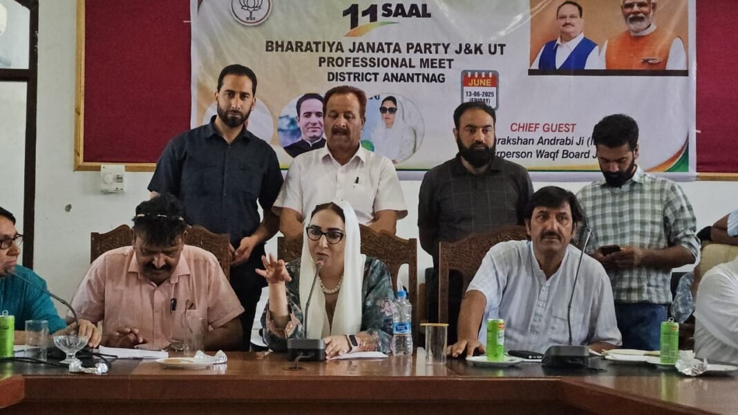 Andrabi chairs Professionals Meet at Anantnag