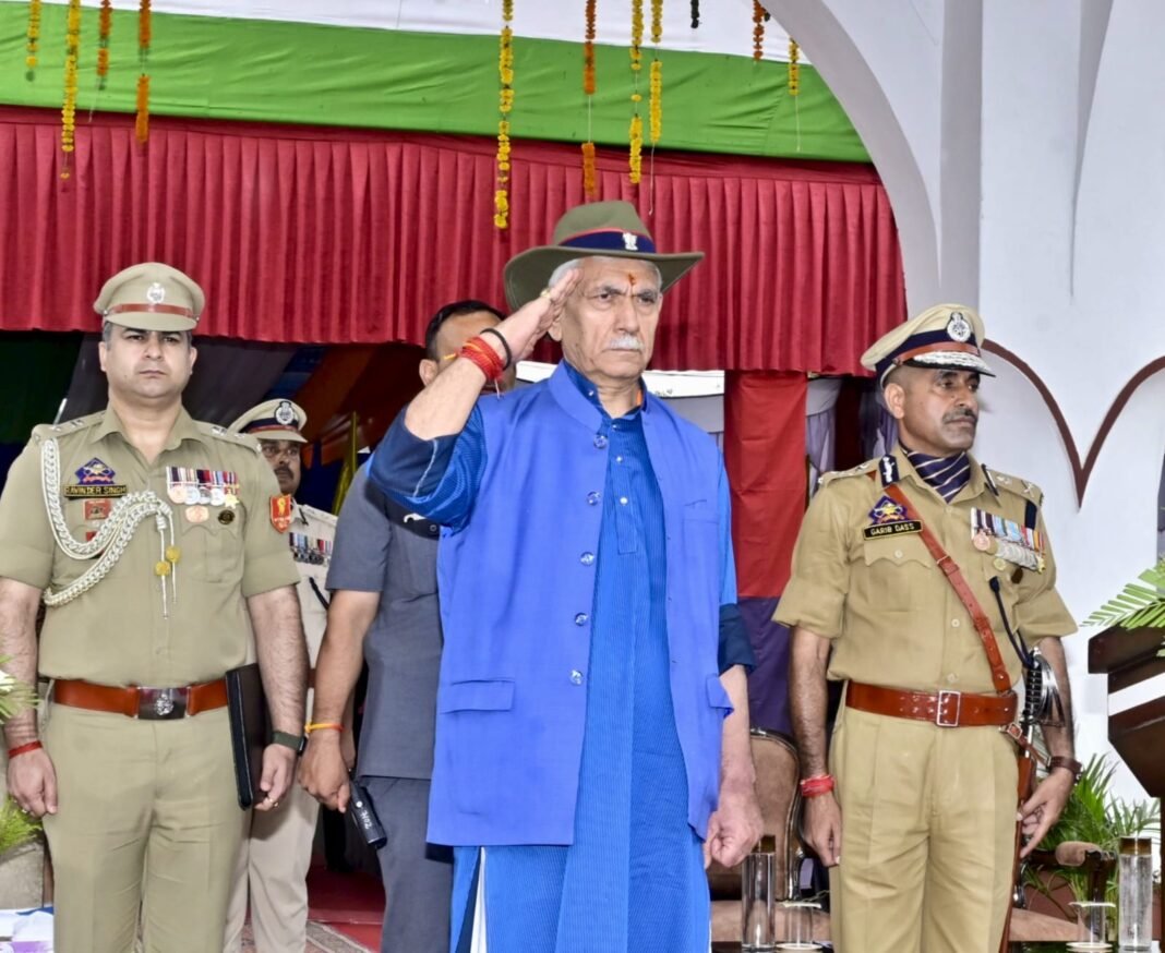 Tech-Driven Policing the Future: LG Sinha Vows Zero Tolerance for Terrorism at SKPA Udhampur Parade