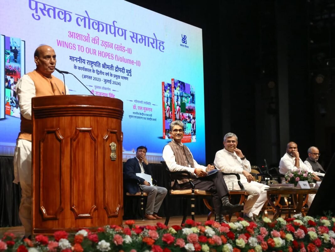 Raksha Mantri releases curated collection of 51 speeches of President Droupadi Murmu delivered during her second year in office