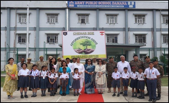 Army Public School Damana Organizes a Collaborative Plantation Drive