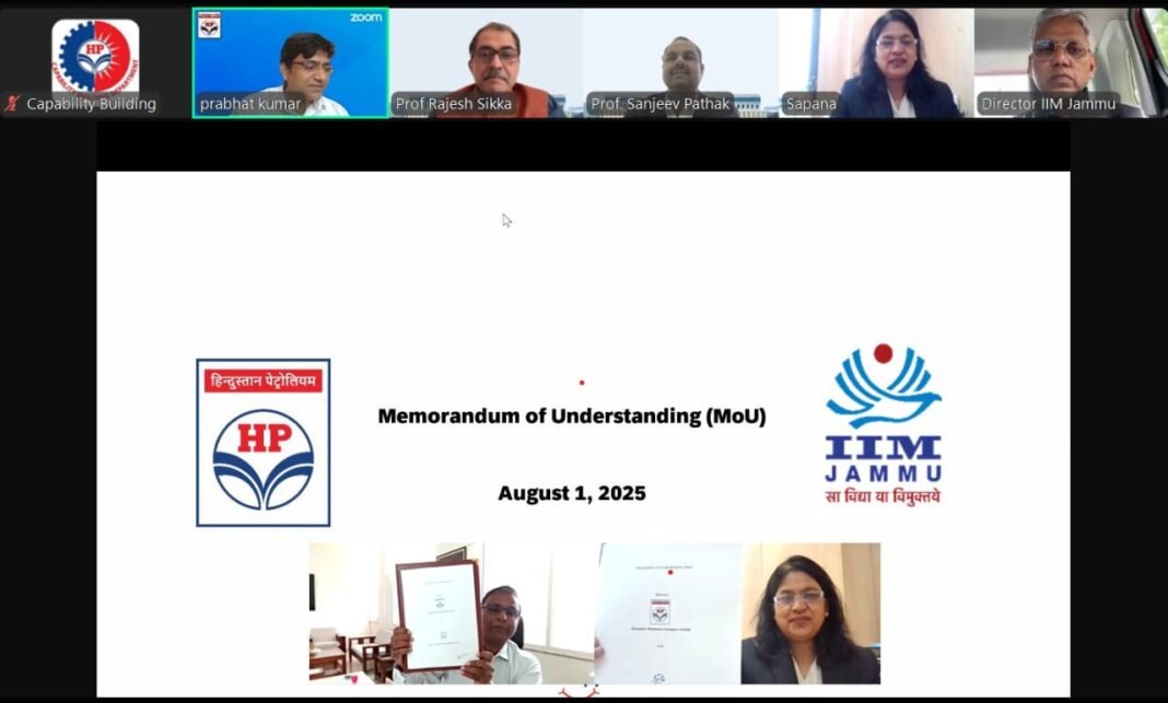 IIM Jammu and HPCL Sign MoU to Foster Academic-Industry Collaboration and Leadership Excellence