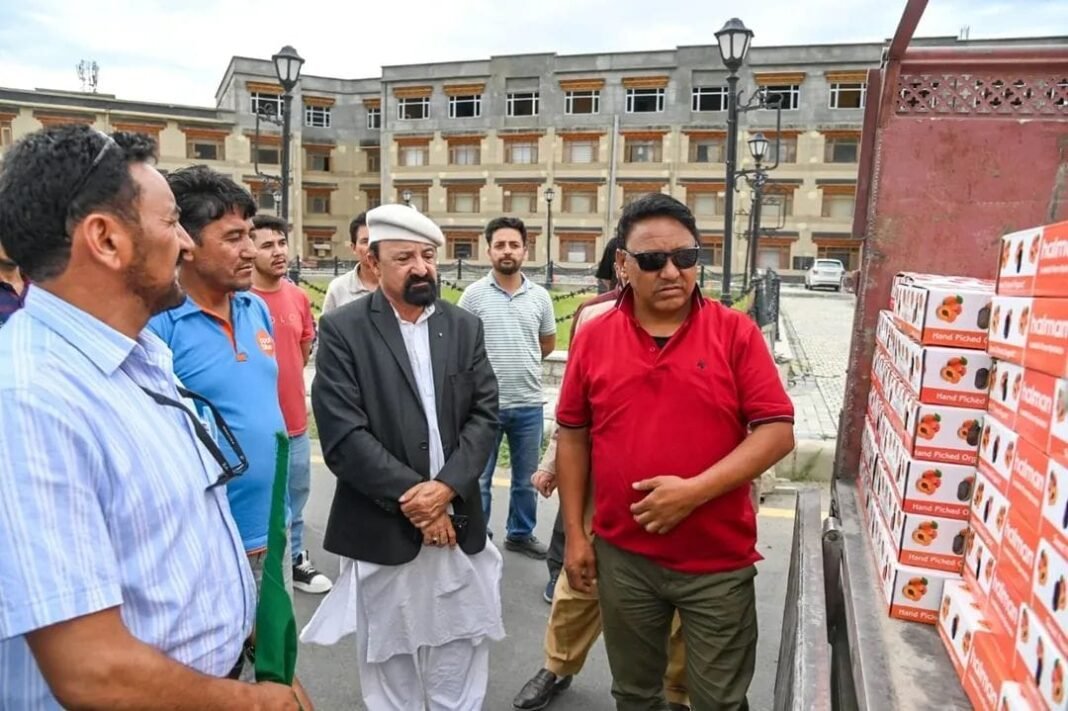 CEC Kargil Dr. Mohd Jaffer Akhoon Flags Off Fresh Apricot Shipment to Mumbai