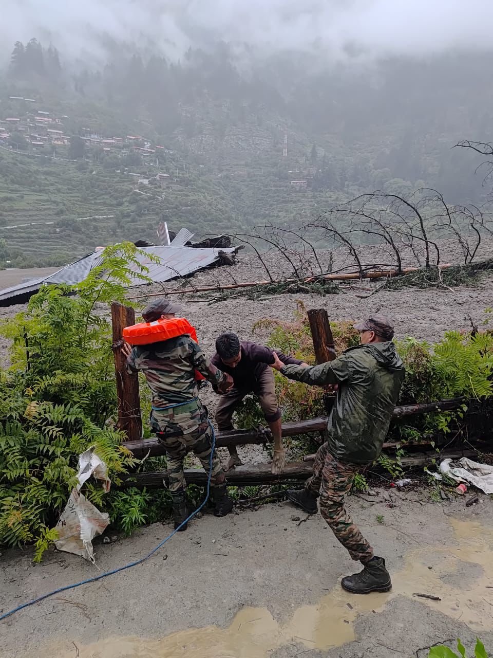 INDIAN ARMY CONDUCTS SWIFT RESCUE OPERATIONS AFTER LANDSLIDE NEAR DHARALI, UTTARAKHAND