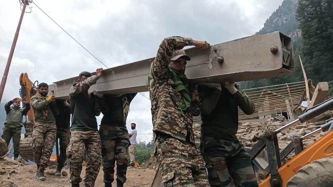 PADDER CLOUDBRUST: Indian Army constructing bridge over Chishoti Nallah