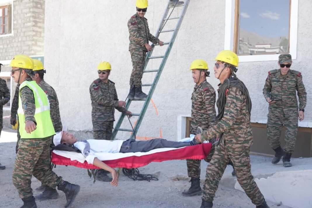 UTDMA in collaboration with NDMA successfully conducts mock drill exercises in Leh