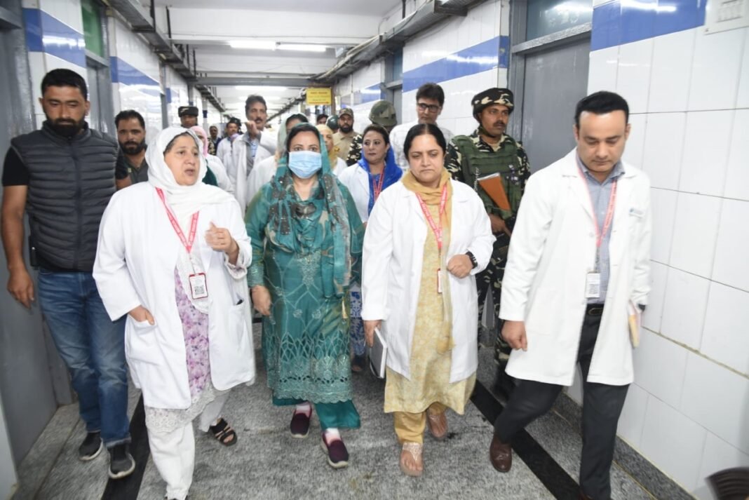Sakeena Itoo takes stock of medical supplies at various Govt Hopsitals in Srinagar