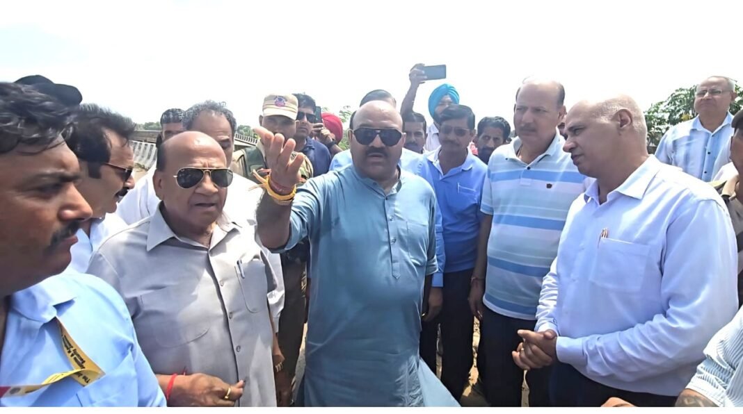 Dy.CM Surinder Choudhary Conducts On-Site Assessment of Flood-Affected Infrastructure in Jammu Region