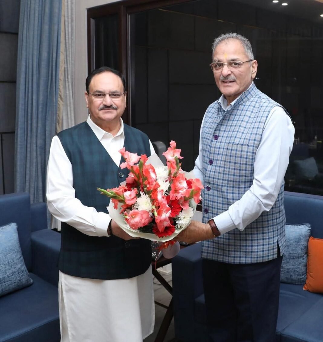 LG Kavinder Gupta calls on Union Health Minister JP Nadda in Delhi