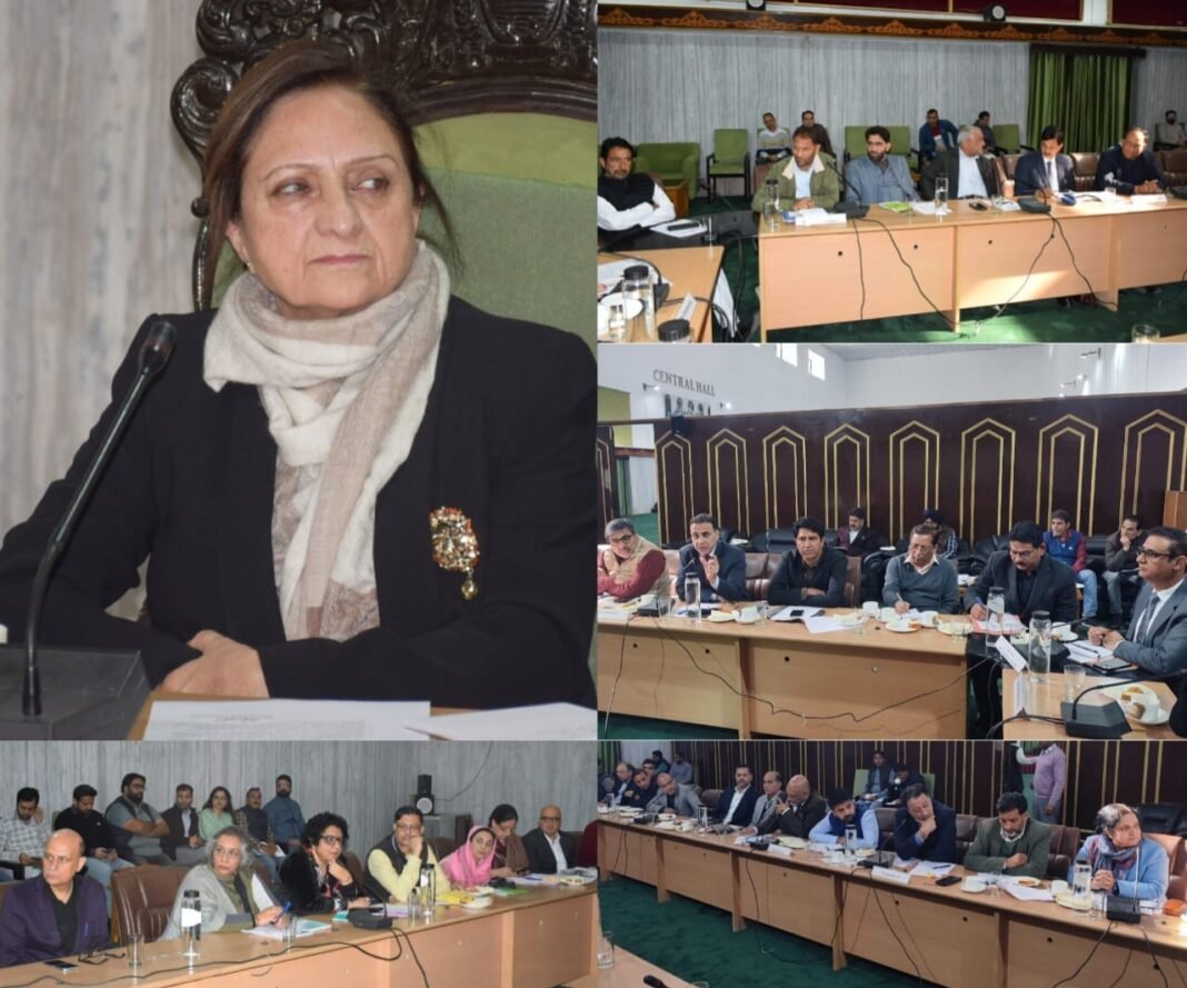 Shamim Firdous chairs Estimates Committee meeting to assess functioning of H&ME Department