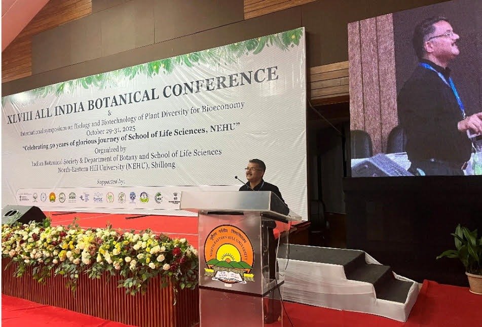 Prof Yash of JU delivers a lead talk at the International Symposium at NEHU, Shillong