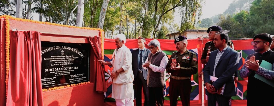 Operation Sindoor: LG lays foundation stone for construction of new houses for families affected due to unprovoked Pakistani shelling, natural calamities