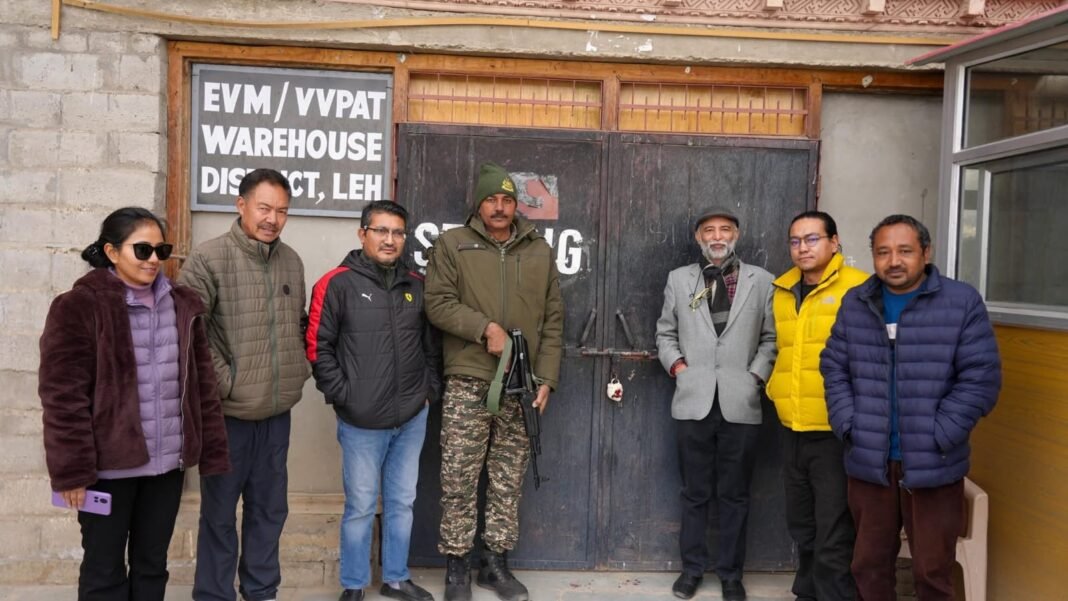 CEO Conducts Quarterly Inspection of EVM/VVPAT Warehouse in Leh