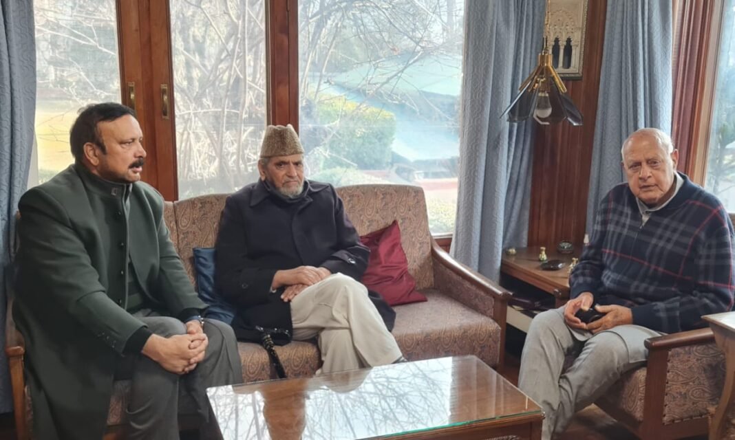 Sajjad Ahmed Kichloo Meets NC Chief Dr Farooq Abdullah