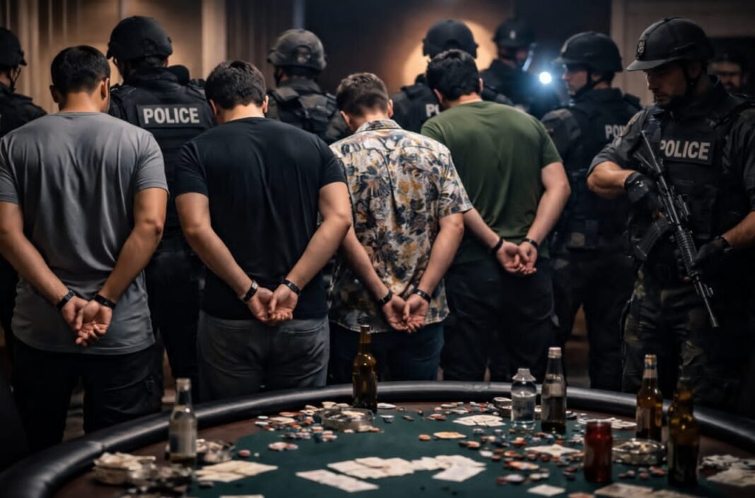 Six gamblers nabbed from a public park in Jammu