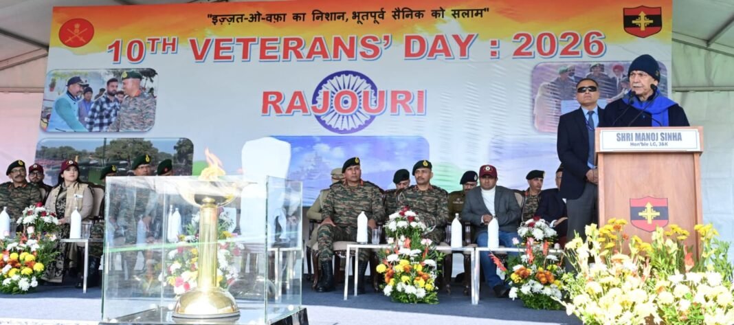 Lieutenant Governor pays tribute to ex-servicemen, Veer Naris and their family members at Rajouri